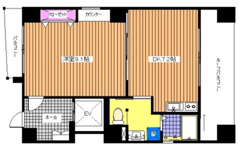 ACTSOHO KEIO(1DK/8階)の間取り写真