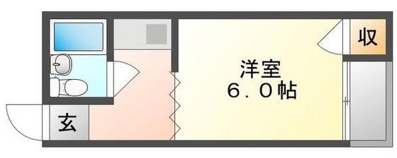 ラポールすすき(1K/2階)の間取り写真