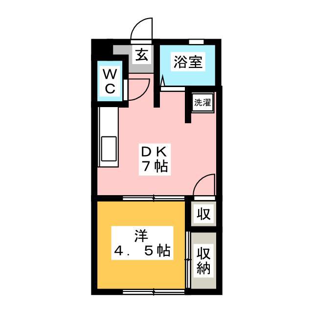 グランヒル湘南(1DK/1階)の間取り写真