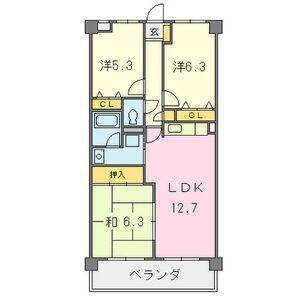 アヴニ-ル小坂(3LDK/1階)の間取り写真