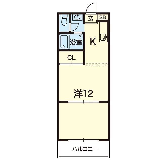ポエム50(1K/1階)の間取り写真