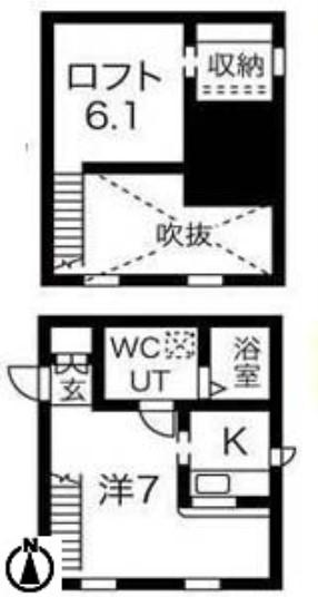 プリマ八田壱番館(ワンルーム/1階)の間取り写真