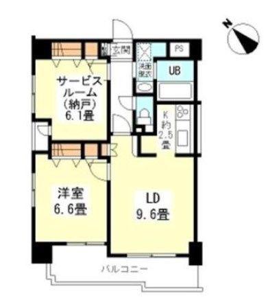 エクセルKSY(1SLDK/4階)の間取り写真