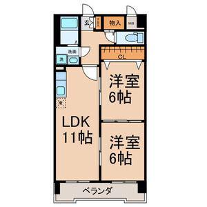 ファミール元柴田東町(2LDK/2階)の間取り写真