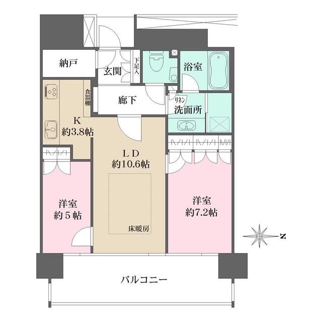 M.M.TOWERS THE サウス(2LDK/16階)の間取り写真