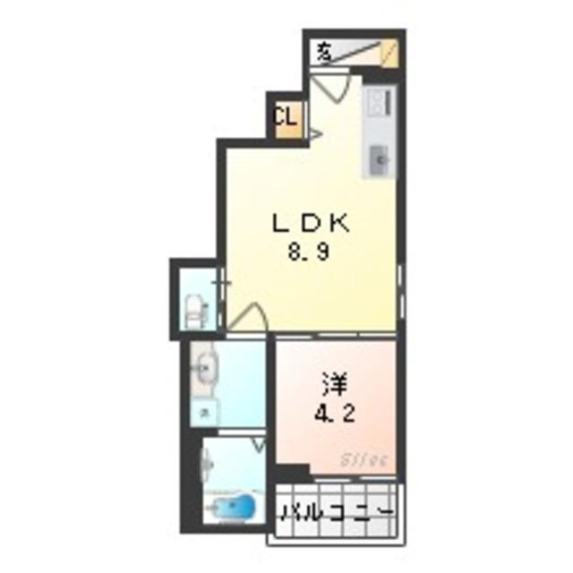 ウエストパーク(1LDK/1階)の間取り写真