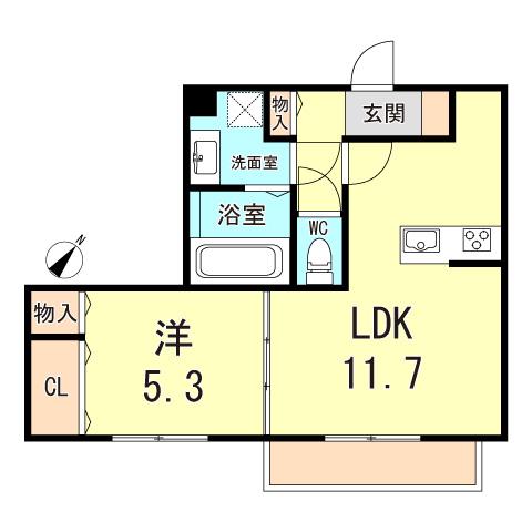 レリ ヤン ファミリオ(1LDK/3階)の間取り写真