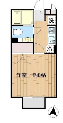 ピュアクレスト(1K/2階)の間取り写真
