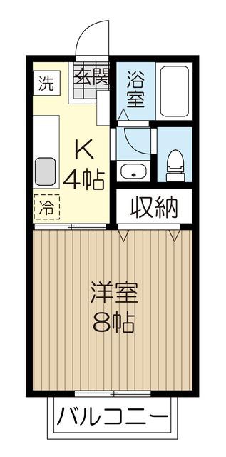 サンライフ東勝山(1K/2階)の間取り写真