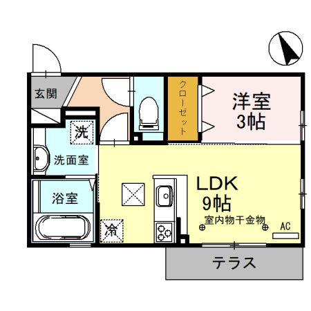 アールプレジールJ(1LDK/1階)の間取り写真