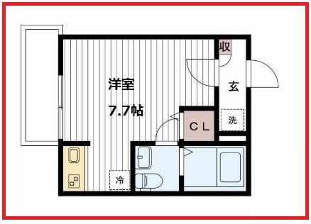 ヴィラ レガーロ(ワンルーム/2階)の間取り写真