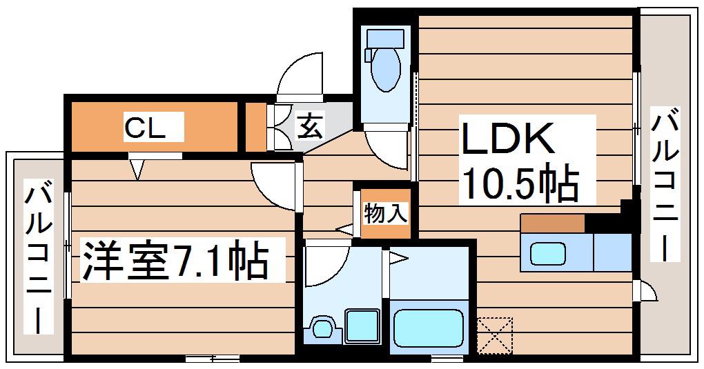 コンフォール桜木(1LDK/1階)の間取り写真