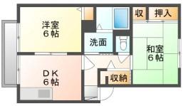 サンクレメンテB棟(2DK/2階)の間取り写真