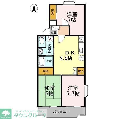 ウエストヒル湘南台(3DK/3階)の間取り写真