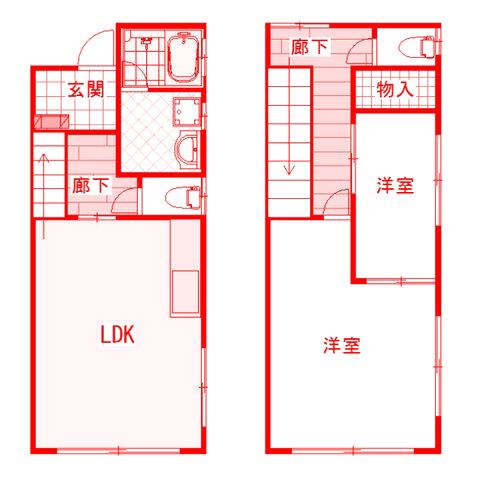カーサフェリーチ下和泉(2LDK/1階)の間取り写真