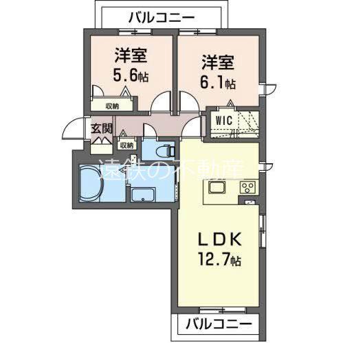 メゾンドファルール(2LDK/2階)の間取り写真