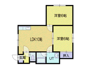 アルバ高島(2LDK/2階)の間取り写真