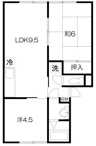 ハイツディージー(2LDK/1階)の間取り写真