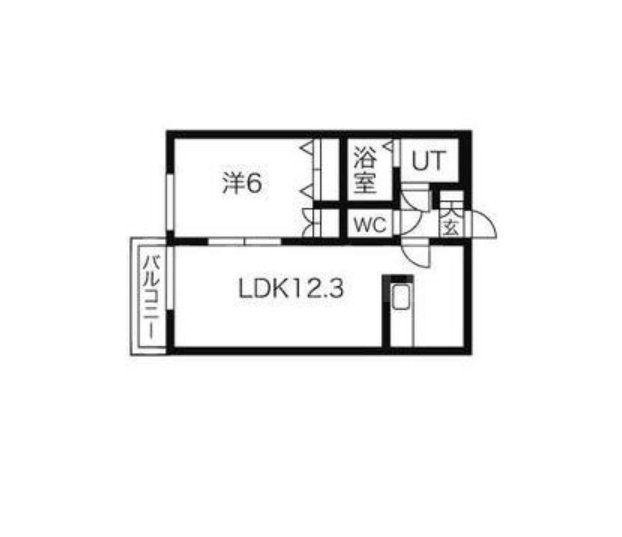 レジデンスK(1LDK/2階)の間取り写真