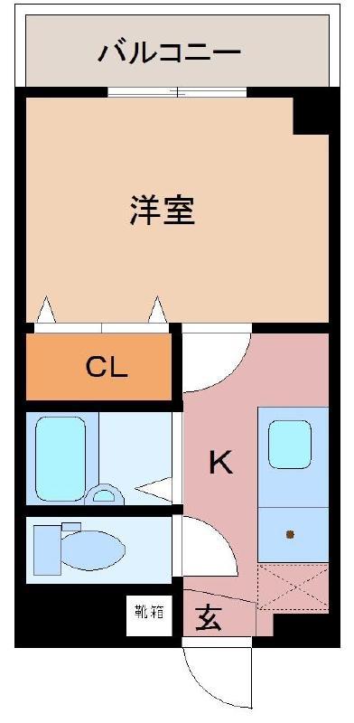 プレイズリバー(1K/2階)の間取り写真