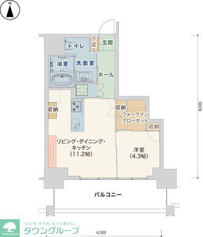 栄タワーヒルズ(1LDK/10階)の間取り写真