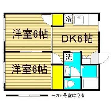 ひまわりハイツ(2DK/1階)の間取り写真
