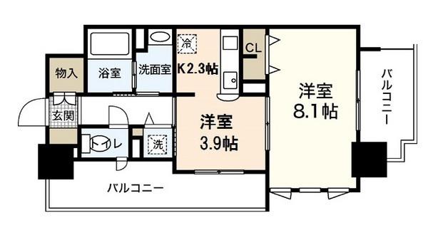 KHS.FIRST(1DK/3階)の間取り写真
