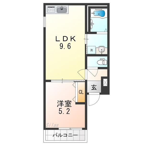 フジパレスあびこウエスト(1LDK/3階)の間取り写真