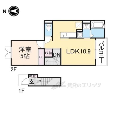 アベニューウエストナインⅡ(1LDK/2階)の間取り写真