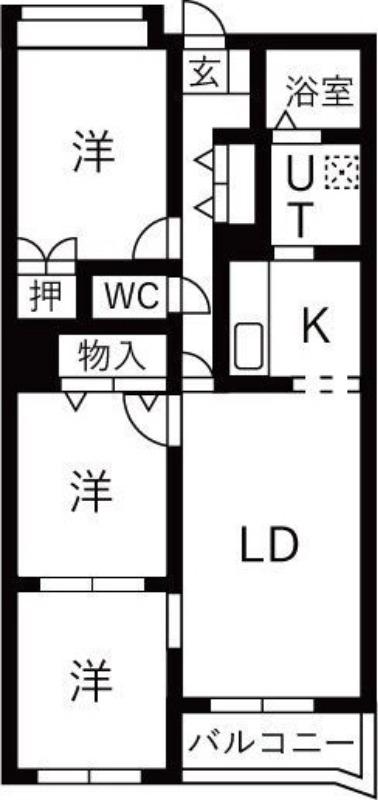イムーブルベルサ(3LDK/2階)の間取り写真