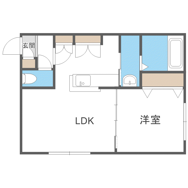 デイズ山鼻(1LDK/3階)の間取り写真