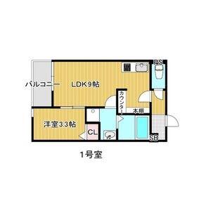 LOISIR志賀本通(1LDK/1階)の間取り写真