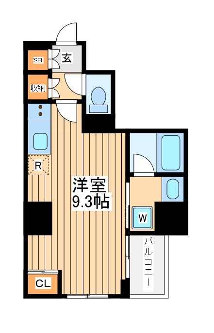 アゼスト川崎大師2(ワンルーム/8階)の間取り写真