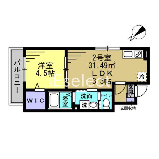 LUNIGHT都賀(1LDK/1階)の間取り写真
