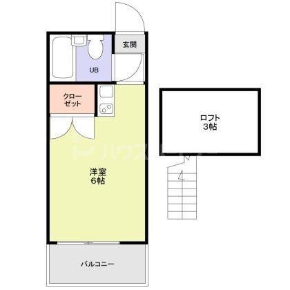 グリーンパーク(ワンルーム/2階)の間取り写真