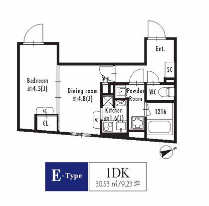 GRANPASEO西新宿 グランパセオ西新宿(1DK/3階)の間取り写真