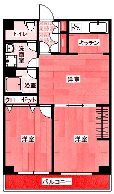 洋光台ハイツ(2LDK/5階)の間取り写真