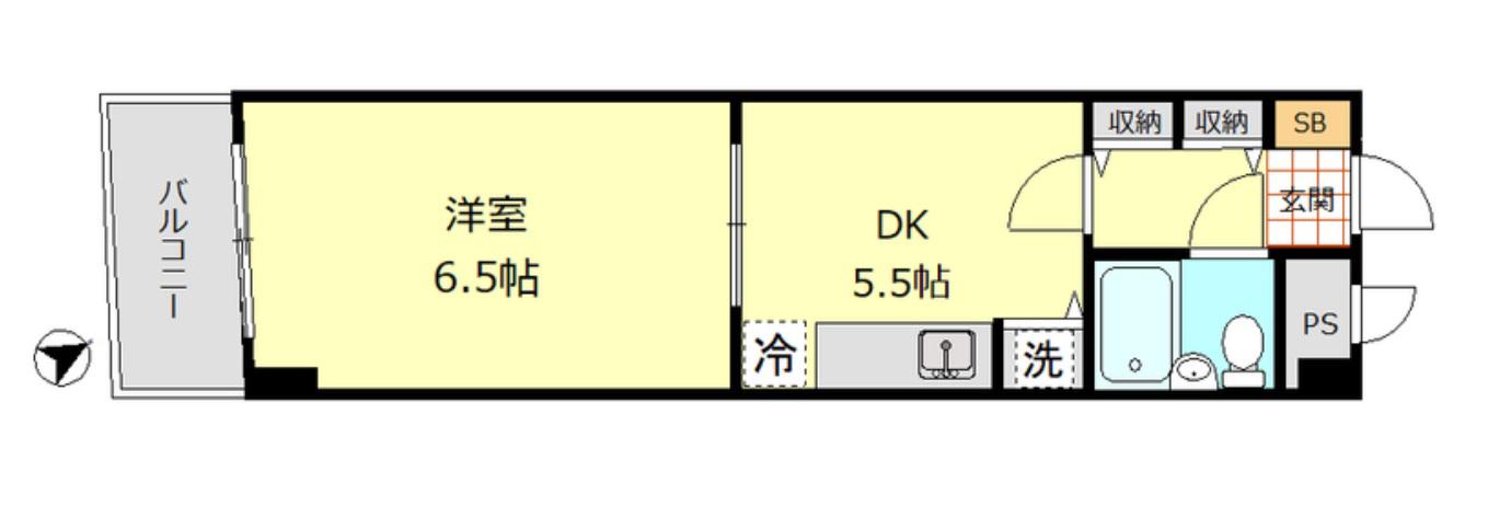 日興パレス羽田パートII(1DK/4階)の間取り写真