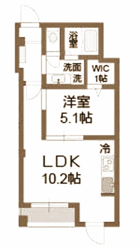 LACINE ONE PARK PLACE(1LDK/3階)の間取り写真