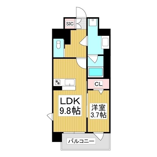 コンフォーティア広丘吉田III A棟(1LDK/1階)の間取り写真