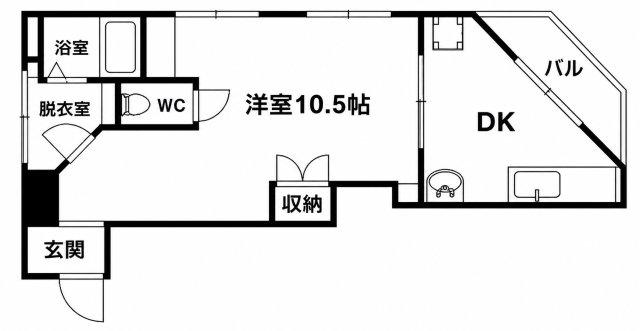 稗原マンション(1DK/4階)の間取り写真