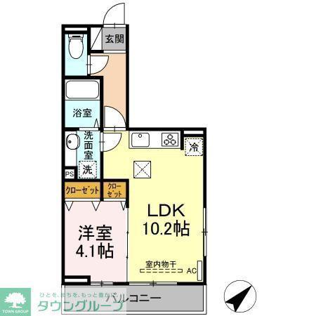 プランドールN II(1LDK/1階)の間取り写真