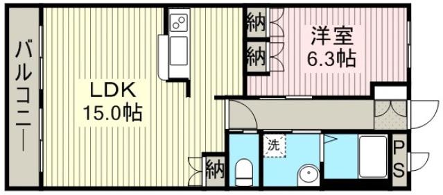 メゾン・アラモード(1LDK/2階)の間取り写真