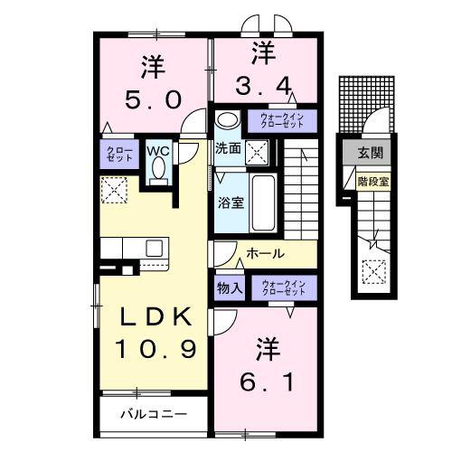 トレーゼ(3LDK/2階)の間取り写真