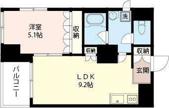 エスティメゾン板橋C6(1LDK/10階)の間取り写真