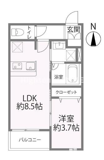 SIERRA深江南(1LDK/2階)の間取り写真
