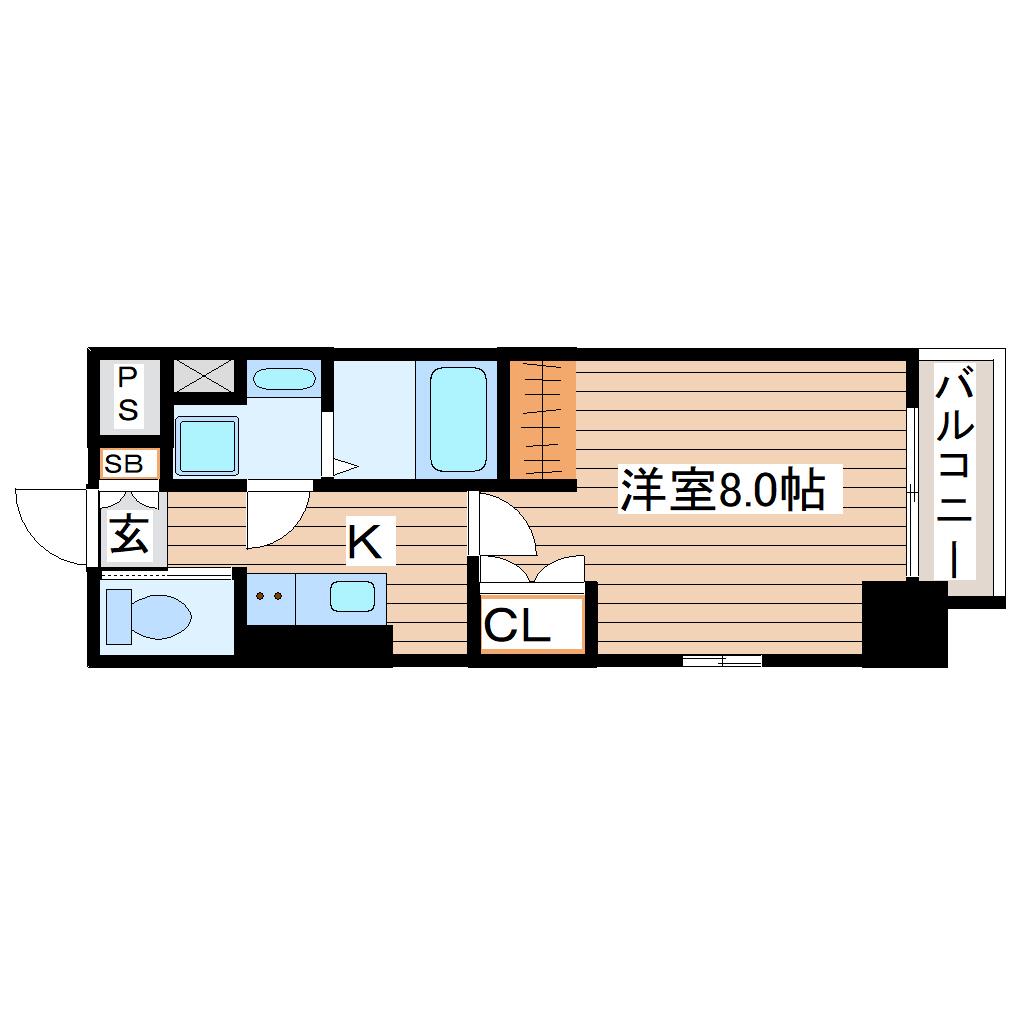 アルモニー勾当台公園(1K/7階)の間取り写真