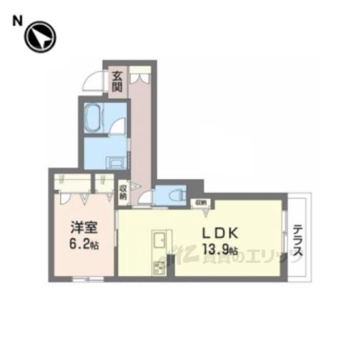 シャーメゾン ミモザ(1LDK/2階)の間取り写真