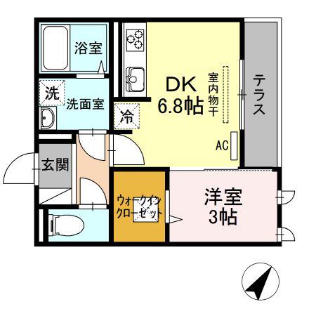 ベローナ(1DK/1階)の間取り写真