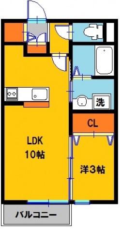 メイフェア(1LDK/1階)の間取り写真